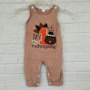 My First Thanksgiving Embroidered Romper Toddler 6-9M